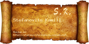 Stefanovits Kamill névjegykártya
